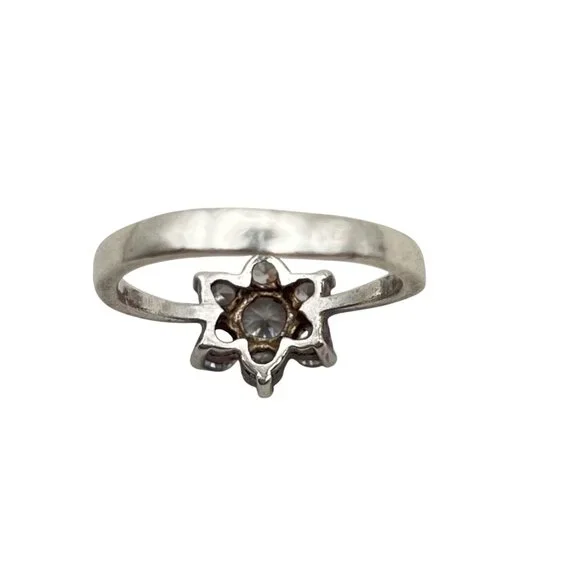 Sterling Silver CZ Cluster Ring Flower Size 7.75 Vintage Y2K 925 Classic 2.9g - Picture 5 of 10